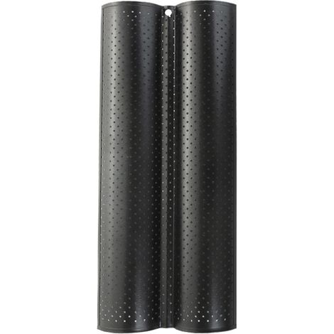Lot de 2 moules à baguette antiadhésifs perforés 15" x 13" pour la cuisson du pain français, 4 pains ondulés, moule à pain, plaque de cuisson pour four/grille-pain (argenté) (1/5)