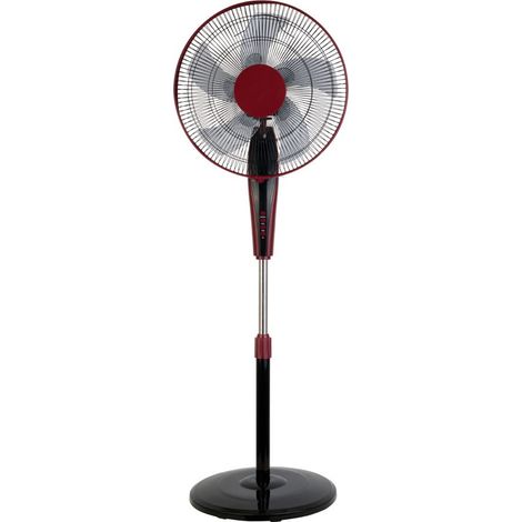 Ventilador de pie silencioso AC con mando Borlon negro-rojo 130 cm (1/3)