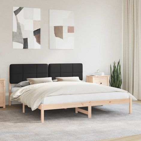 Bettgestell mit gepolstertem Kopfteil Schwarz 180 x 200 cm (1/5)