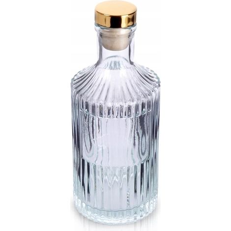 Botella de cristal decorativa, jarra para vino, zumo, con corcho dorado, 250ml, 1 ud. (1/5)