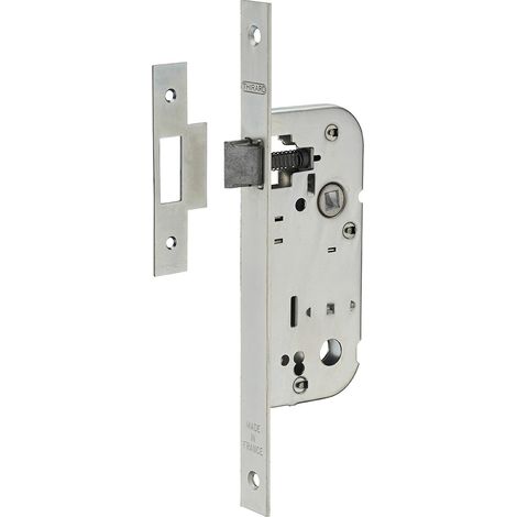 Thirard – Serrure encastrable bec de cane pour porte intérieure – Tension 12V – Manoeuvrage réversible – Entraxe 40mm – Acier zingué