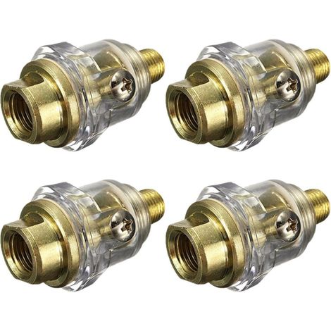 Graisseur pneumatique industriel 4 pièces 1/4 interface en aluminium, lubrificateur air universel pour maintenance d'atelier automobile et peinture (1/5)
