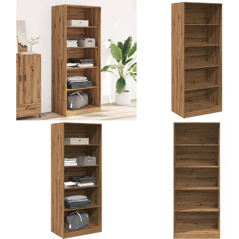 Garde-robe chêne artisanal 80x50x200 cm bois d'ingénierie - Armoire - Placard - Dressing - Meuble Rangement - Commode - Home & Living (1/5)