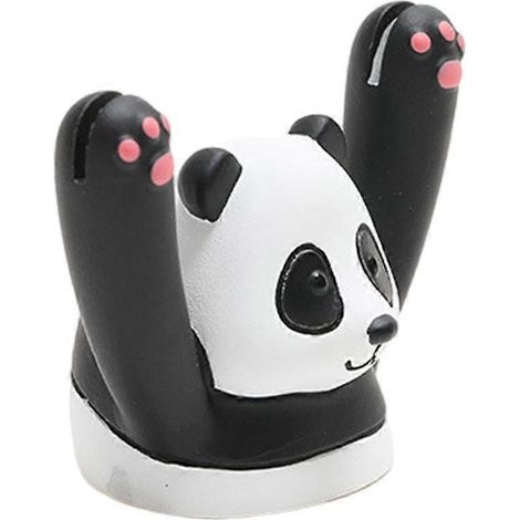 Panda décor tableau de bord voiture, ornement mignon en résine, jouet mini panda cartoon, accessoire auto drôle, figurine voiture personnalisée. (1/4)