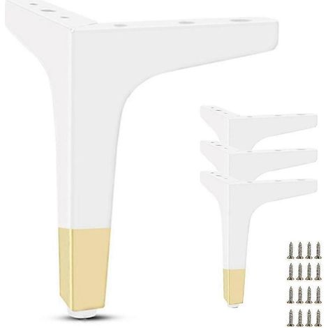 Pieds de meubles en métal robuste - pieds de remplacement pour canapés, armoires, lits et chaises, jaunes, 13 cm. (1/5)