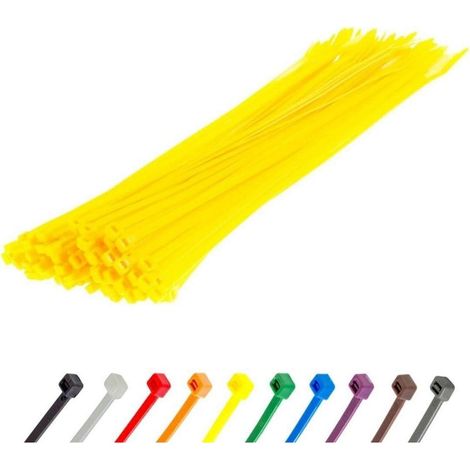 Kabelbinder 100 Stück UV Beständig Zugfestigkeit 300 mm x 3,6 mm Gelb (1/5)