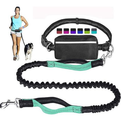 Hundejoggingleine mit reflektierenden Nähten, 2-in-1-Joggingleine mit Doppelgriff, für große und mittelgroße Hunde (1/3)