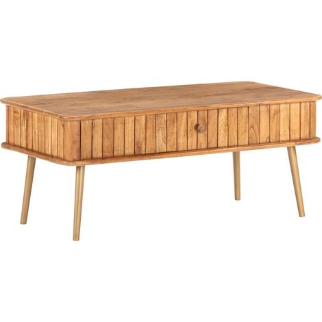vidaXL Mesa de centro madera maciza de acacia 100x50x40 cm (1/4)