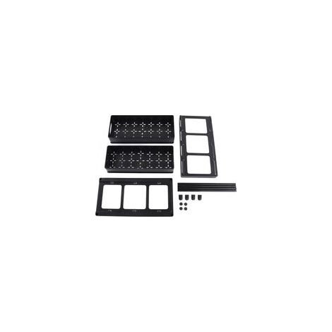Organisateur sous évier coulissant, comptoir Double couche pour salle de bain, cuisine, buanderie, noir (1/5)