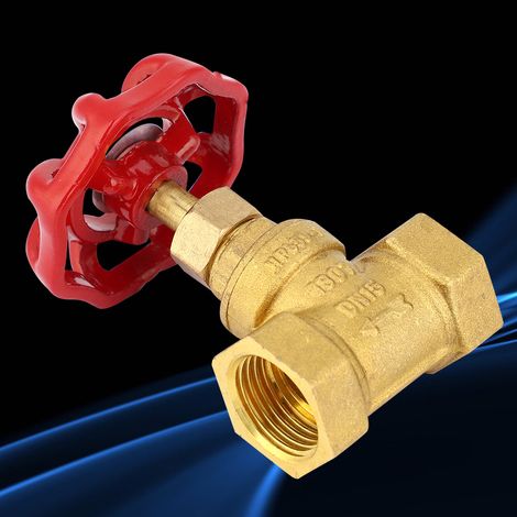 Vanne d'arrêt à globe en laiton DN15 G1/2 po, filetage femelle, deux joints, pour eau et gaz. (1/5)