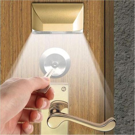 APEX Lampe de serrure pour la maison, alimentée par piles, détecteur de mouvement automatique, lumière LED blanche (1/5)