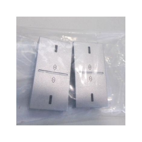 Manette grise sterling double pour poussoir 4 contacts bus flèches haut / bas avec 4 LED de feed-back NIKO 121-00037