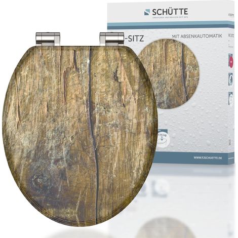 Schütte 80124 Solid Wood-Sedile copriwater con Anima in Legno MDF e Sistema di abbassamento Automatico (1/5)