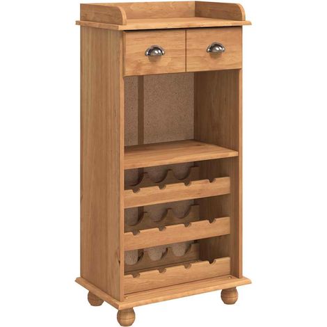 Maison Exclusive - Mobile per vino ASKIM Cera di Miele 57 x 37 x 114 cm