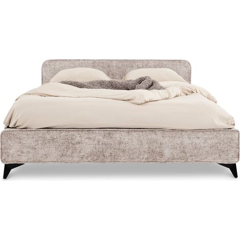 Lit double LEVERDA Beige 140x190 cm