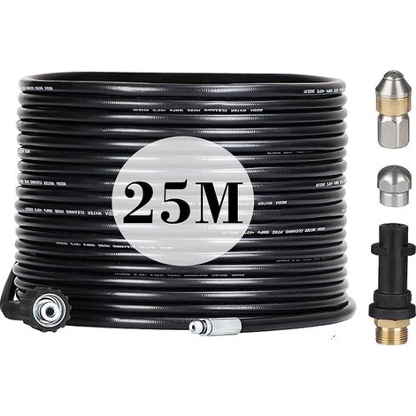 Drain Unblocker Hose for Pressure Washer with Jet Nozzle and Rotary Nozzle 180 Bar Ferret Kit with Adapters for K2/K3/K4/K5/K6/K7 Accessory (1/5)