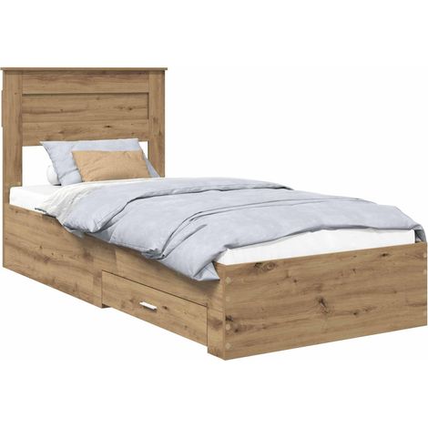 Maison Exclusive - Bettrahmen Artisan-Eiche 100 x 200 cm Holzwerk