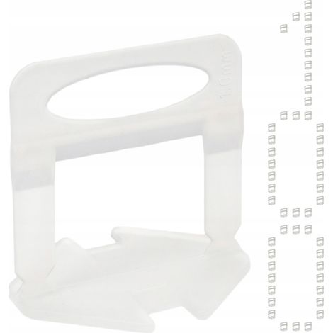 Système de nivellement de carreaux 100 clips, joint 1mm X-level (1/4)