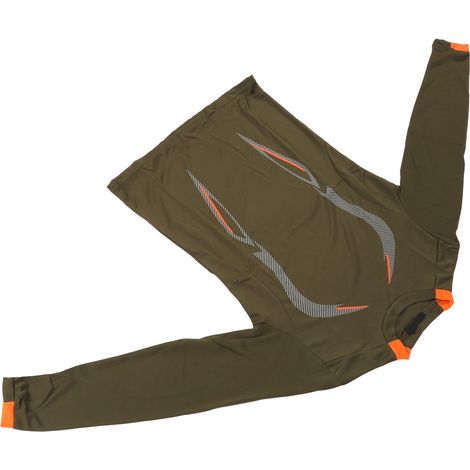 Atmungsaktives Dry-Fit-Langarmshirt für Herren, schnelltrocknend, ideal für Sommersporttraining und Outdoor-Aktivitäten. Cooles Design. Größe M. Olivgrün. (1/5)