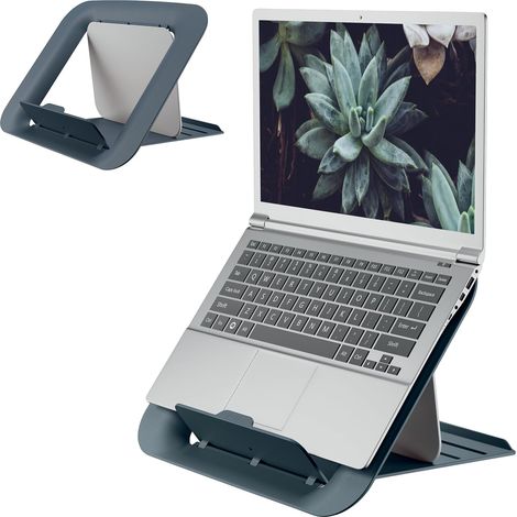 Cosy - Support pour Ordinateur Portable 13" à 15" avec Hauteur & Angle Réglables et 6 Pré-réglages, Format Compact, 80% Plastique Recyclé & 100% Recyclable, gris (64260089) (1/5)