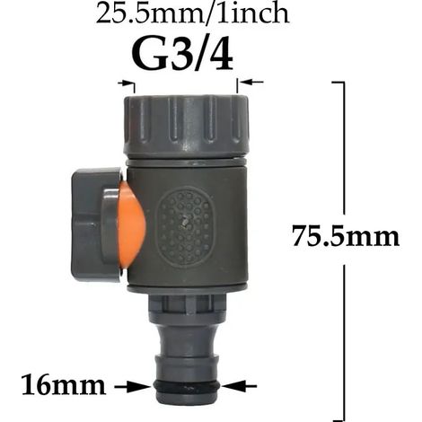 Raccord rapide mâle/femelle 3/4 pour robinet d'arrosage, filetage pour tuyau d'arrosage, vanne à bille, adaptateur pour pistolet d'arrosage (1/5)