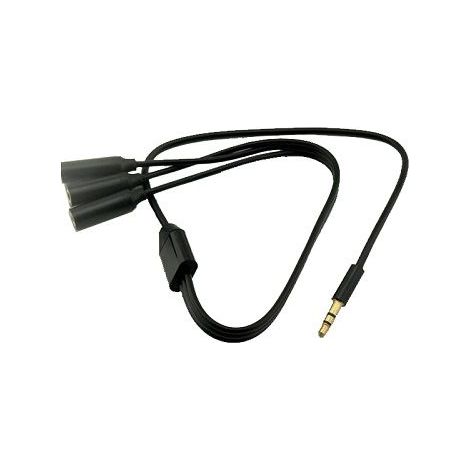 Cable de audio estereo 3x Jack 3.5mm hembra a 3.5mm 0.50 M Negro (1/4)