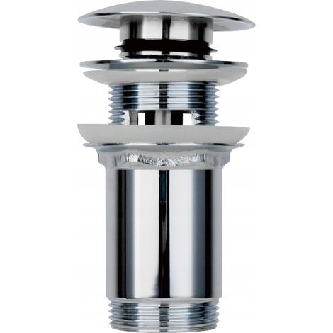 Click-Clack-Waschtischstöpsel mit Überlauf, Chrom, 66 mm