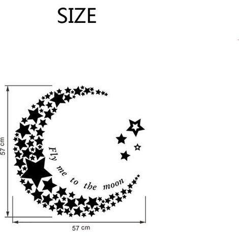 Magnifique sticker mural lune de dessin animé pour chambre d'enfant, décoration intérieure (1/5)