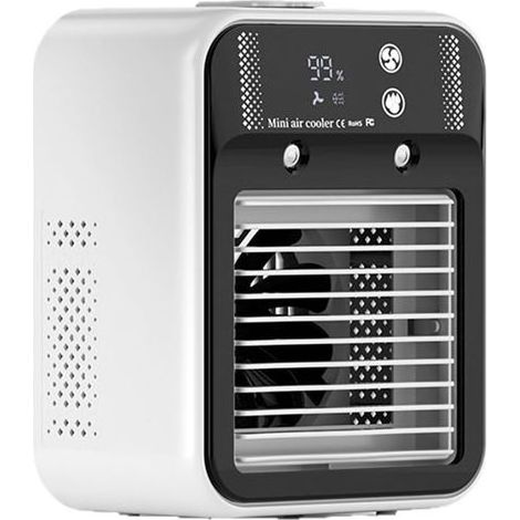 Climatiseur de Voiture, Mini-climatiseur Rechargeable USB avec 2 Vitesses, Mini-climatiseur Portable Muet avec Réservoir d'eau Froide de 500 ML pour Le Camping de la Chambre