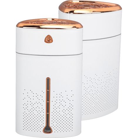 Mini tragbarer USB-Luftbefeuchter mit 1000 ml Fassungsvermögen, Ultraschallfunktion, Touch-Taste und Nachtlicht, ideal für Schlafzimmer, Auto, Büro und Reisen (weiß). (1/5)