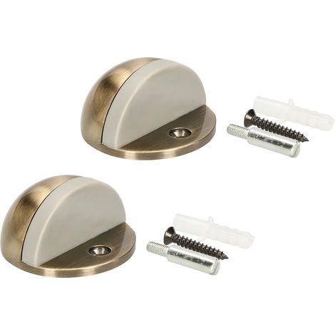 KOTARBAU Lot de 2 butoirs de porte pour montage au sol pour limiter le mouvement de la porte 45 x 25 mm Patine (1/5)