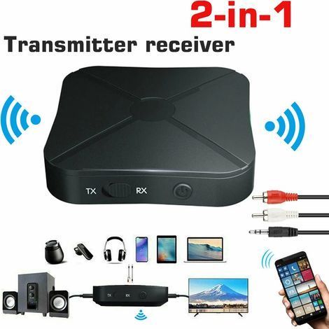 Bluetooth-Sender/Empfänger, drahtloser Audiokonverter, Bluetooth 5.0 2-in-1-Funkaudioadapter für Freisprechanrufe im Auto (1/5)