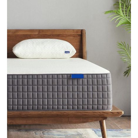 Colchón Madison de resortes + 3,5 cm de memoria de forma 75 Kg/m³ - 90x190 Altura +/- 25 cm - Tacto firme - Soporte firme + Almohada viscoelástica - 7 zonas de confort - Hipoalergénico