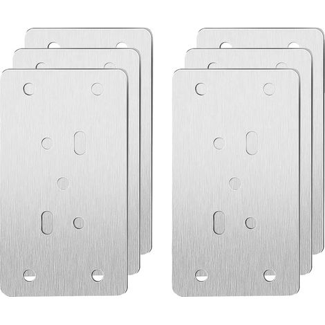 Placa de reparación de bisagras para muebles, acero inoxidable, fácil instalación, Placa B 6 piezas (1/2)