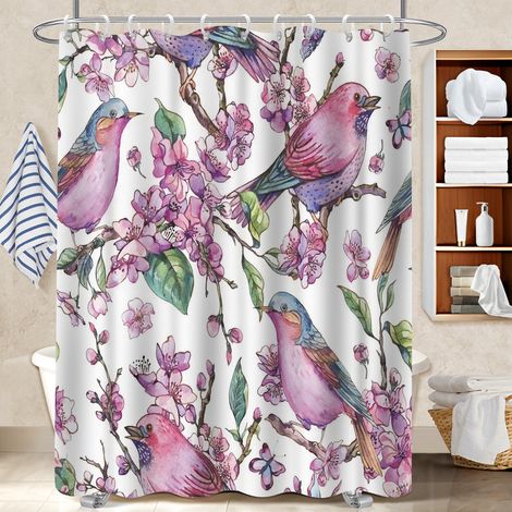 Voile de douche polyester 180x180 antifongique protection douche pour jeune couple emménageant (1/5)
