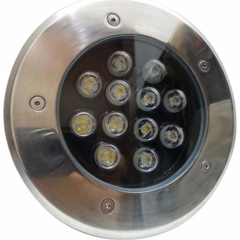 Silamp – Spot encastrable extérieur sol 12W IP65 – Angle d'éclairage 60° – Blanc neutre 4000K et blanc froid 5500K – Acier inoxydable