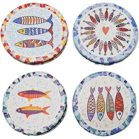 Specchio tascabile con design a forma di pesce, confezione da 4