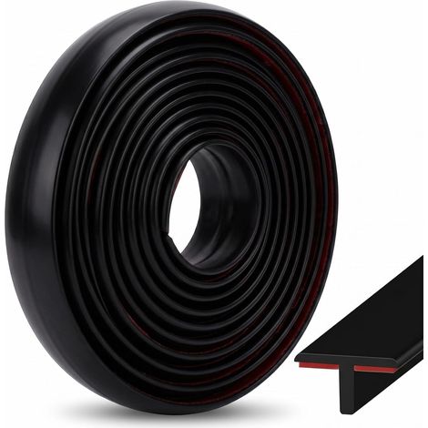 Barre de Seuil en T 5M Profilé en T Seuil de Porte Profil de Transition Autocollant pour Parquets Seuils de Porte et Sols de Raccordement(Noir) (1/5)