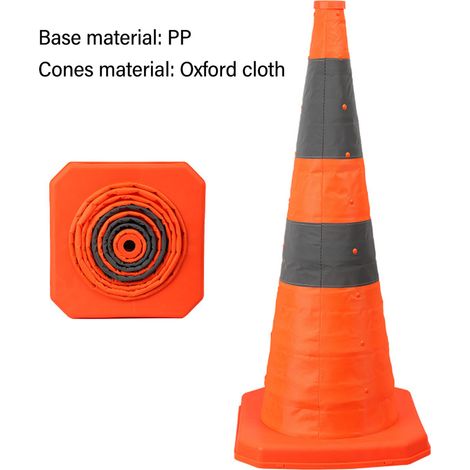 Cône de Sécurité Routière Modèle CSPAR 70cm 2Pièces avec Élément Réfléchissant, Stockable et Durable (1/5)