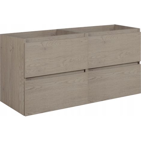 Rodan Waschbeckenunterschrank 120 cm, Eiche Dunkel, 46 x 120 x 60,7 cm, feuchtraumgeeignet, moderner Badmöbel Unterschrank