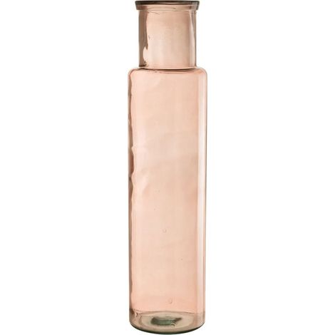 Vase en Verre "Bouteille" 44cm Rose (1/3)