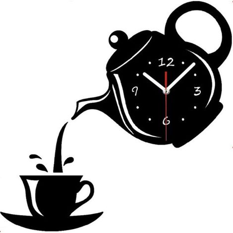 Orologio da parete moderno 3D fai da te, silenzioso, in acrilico, con funzione 3D, creativo (nero) (1/5)