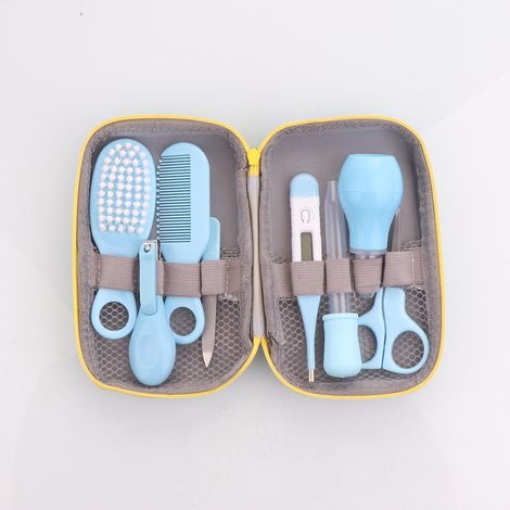 8 Pices Trousse De Soin Bebe Naissance, Trousse De Toilette Bb, Soin Bebe Accessoire Pour Les Voyages Et La Maison Garcon Fille (bleu) (1/5)