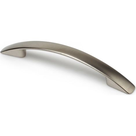 Asa de zamak con acabado níquel bisú, dimensiones:162x16x27mm y entrepuntos:128mm -