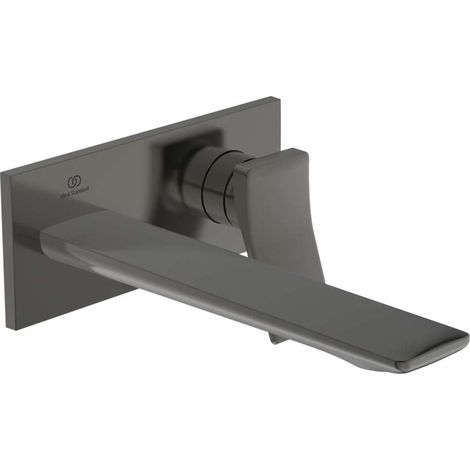 Miscelatore lavabo a parete CHECK sporgenza 225 mm grigio magnetico con rosetta quadrata, kit 2 IDEAL STANDARD (1/3)