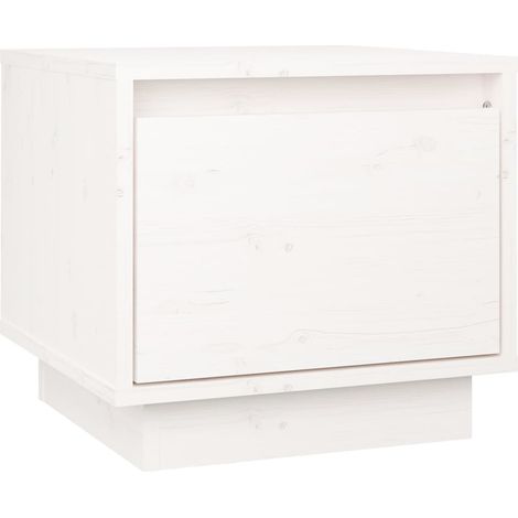 Maison Exclusive - Comodino Bianco 35x34x32 cm in Legno Massello di Pino