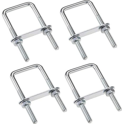 – Lot de 4 boulons en U m6 80 x 50 mm – Acier inoxydable – écrous et rondelles inclus – Pour tuyaux jusqu'à 50 mm de diamètre - BOLT 80 X (1/5)