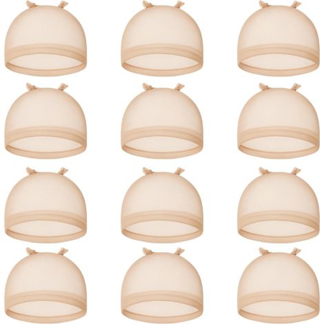 Casquettes Filet Cheveux Perruque,Filet à Perruque pour Femmes et Hommes,12 Pièces Bonnets de Perruque en Maille Nude Ultra-Fine,Confortable et Respirant pour Port Prolongé,Idéal pour Perruques