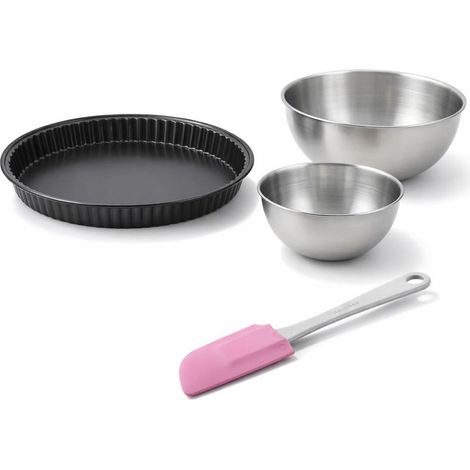 Set pâtisserie avec moule à quiche Lorraine 30 cm, 2 bols à mixer et 1 spatule Zenker (1/5)