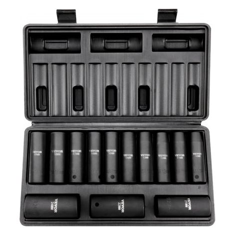 Jeu de Douilles à Choc 1/2" Jeu de 13 Douilles à Impact 10-24 mm (1/5)